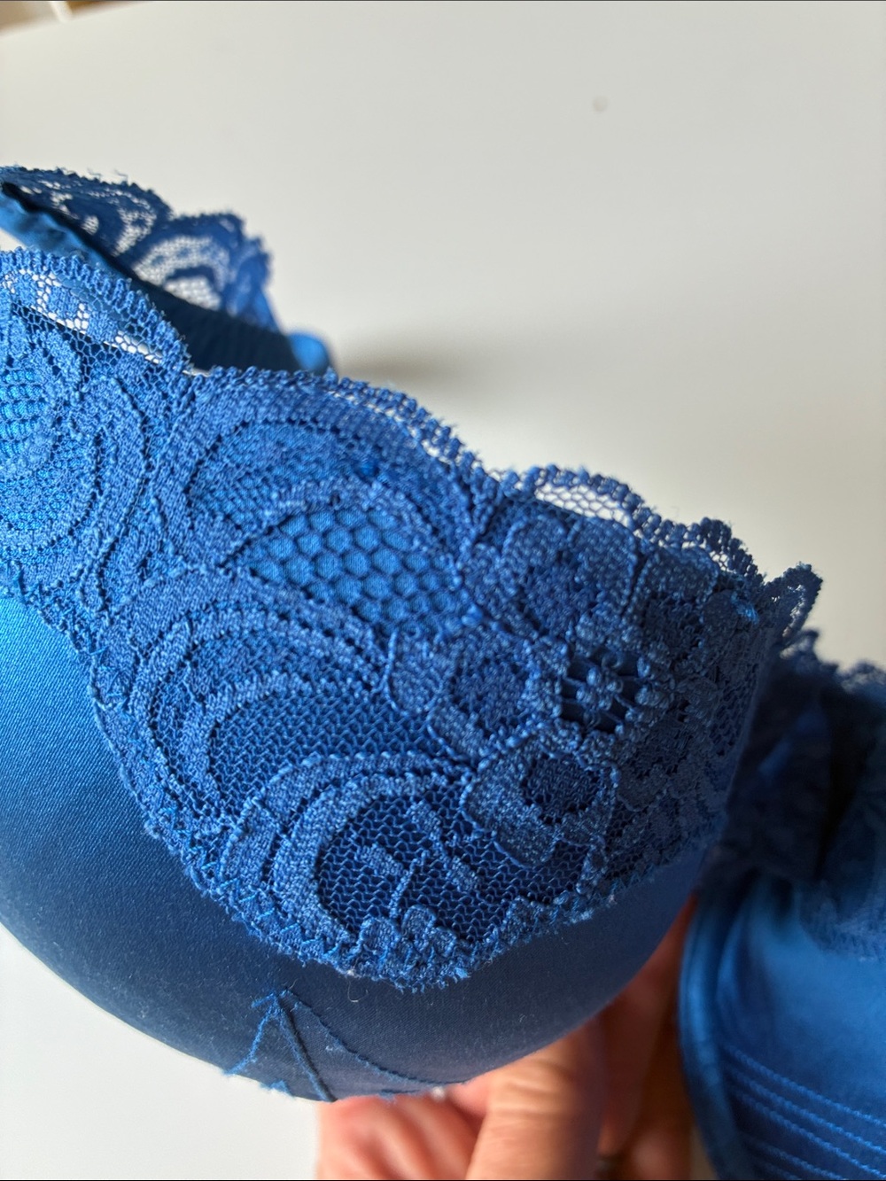 Stella McCartney Blue Satin Lace Push-Up Bra - Picture 6 of 9